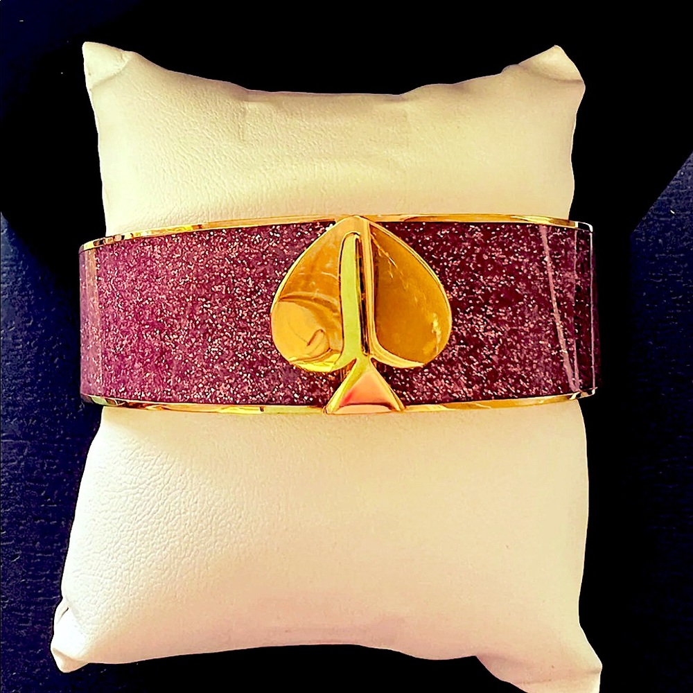 New Kate Spade Heritage Pink Glitter and Gold Bracelet